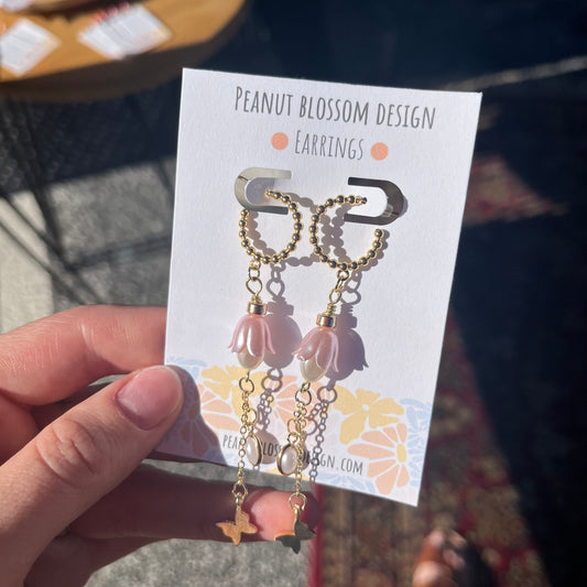 Butterfly Fairy Earrings Pink