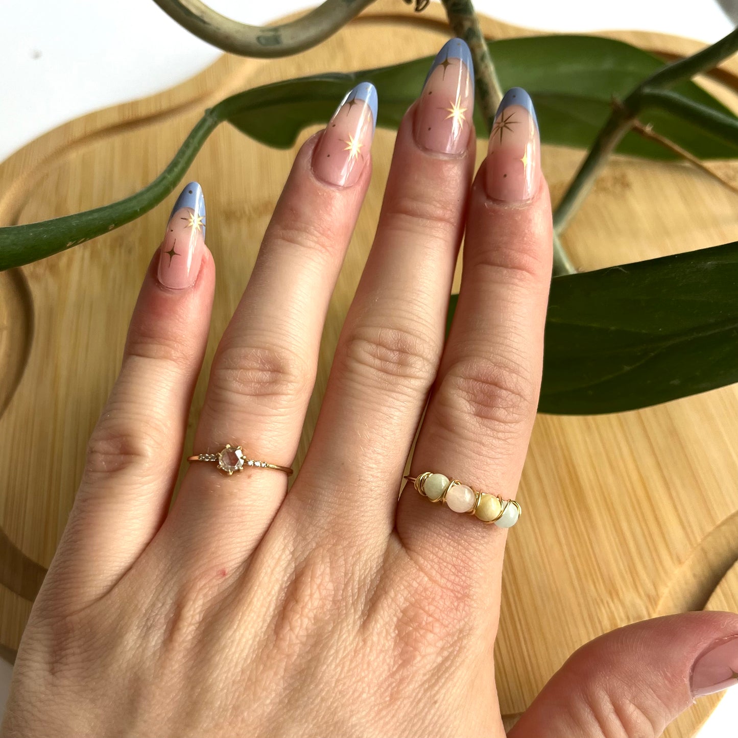 Multi-Bead Wrapped Ring Pale Pastels