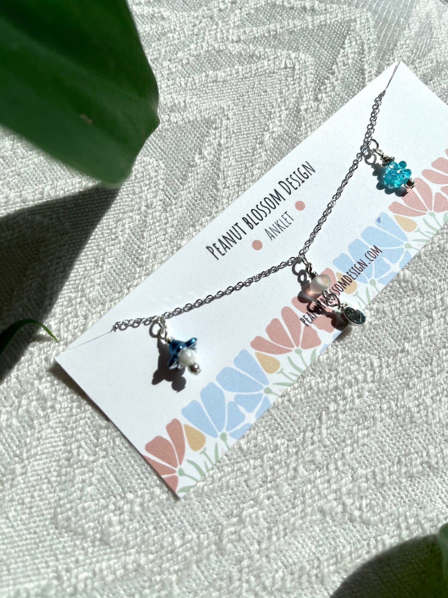 Baby Blue Silver Anklet