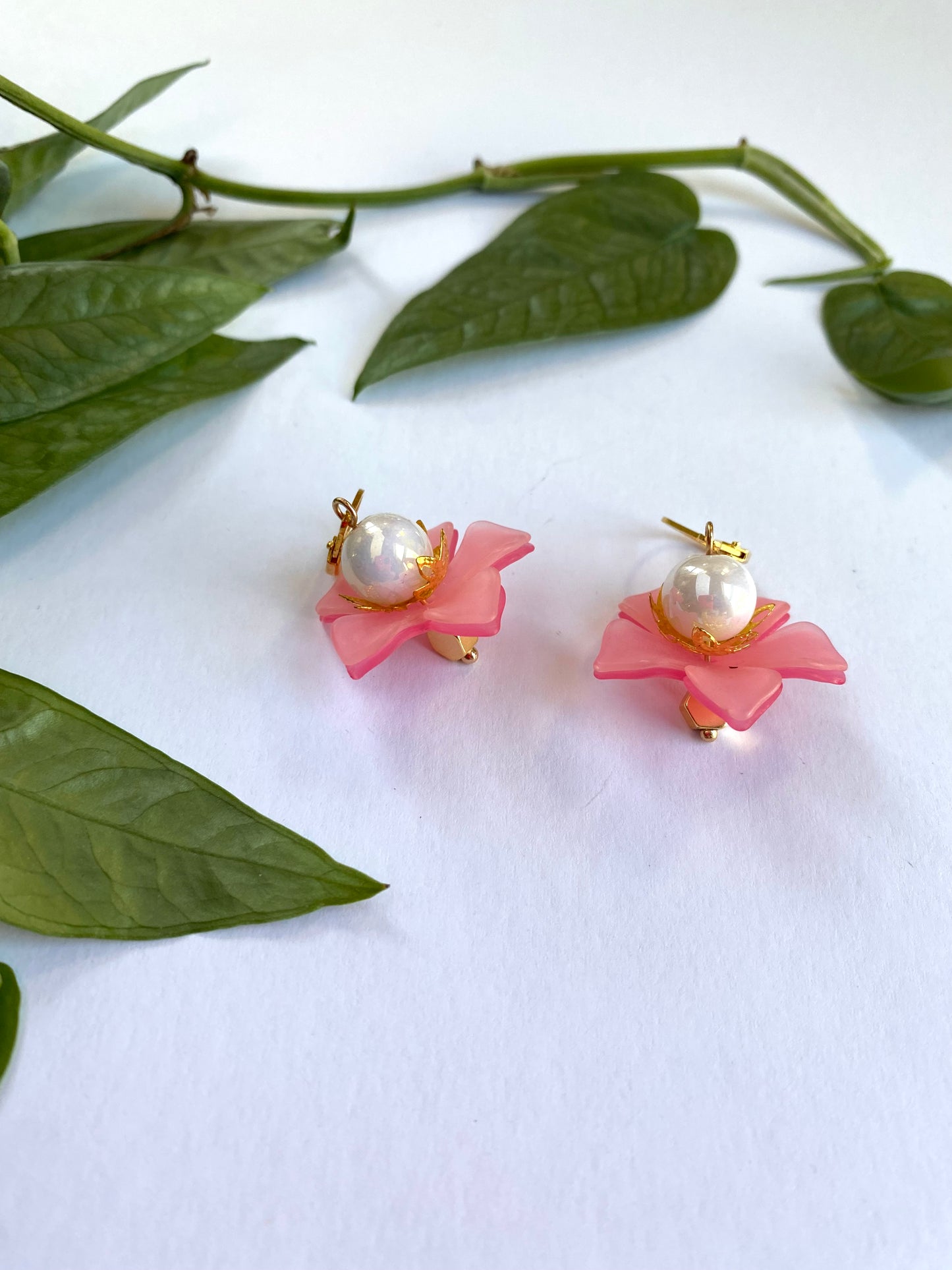 Iridescent Layered Flower Dimensional Earrings