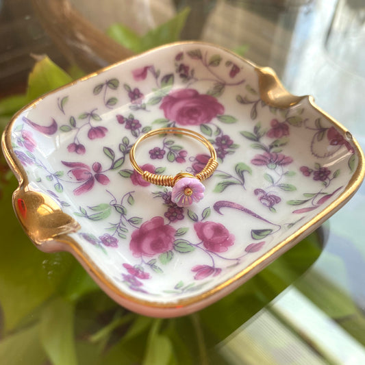 Tiny Pastel Flower Rings