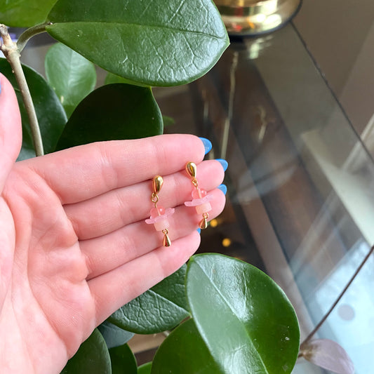 Unique Pink Droplet Earrings