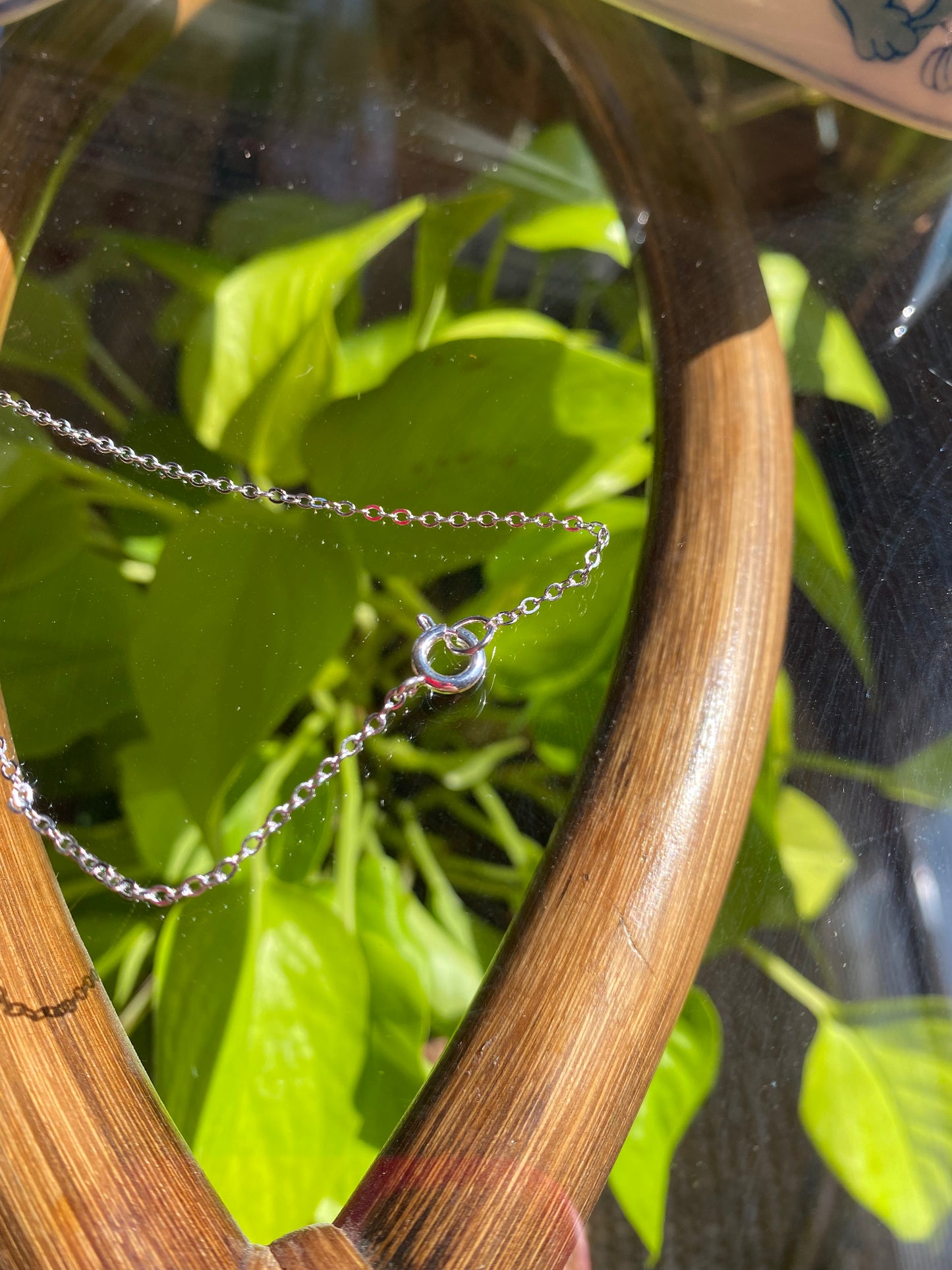 White Iridescent Flower Necklace 20”