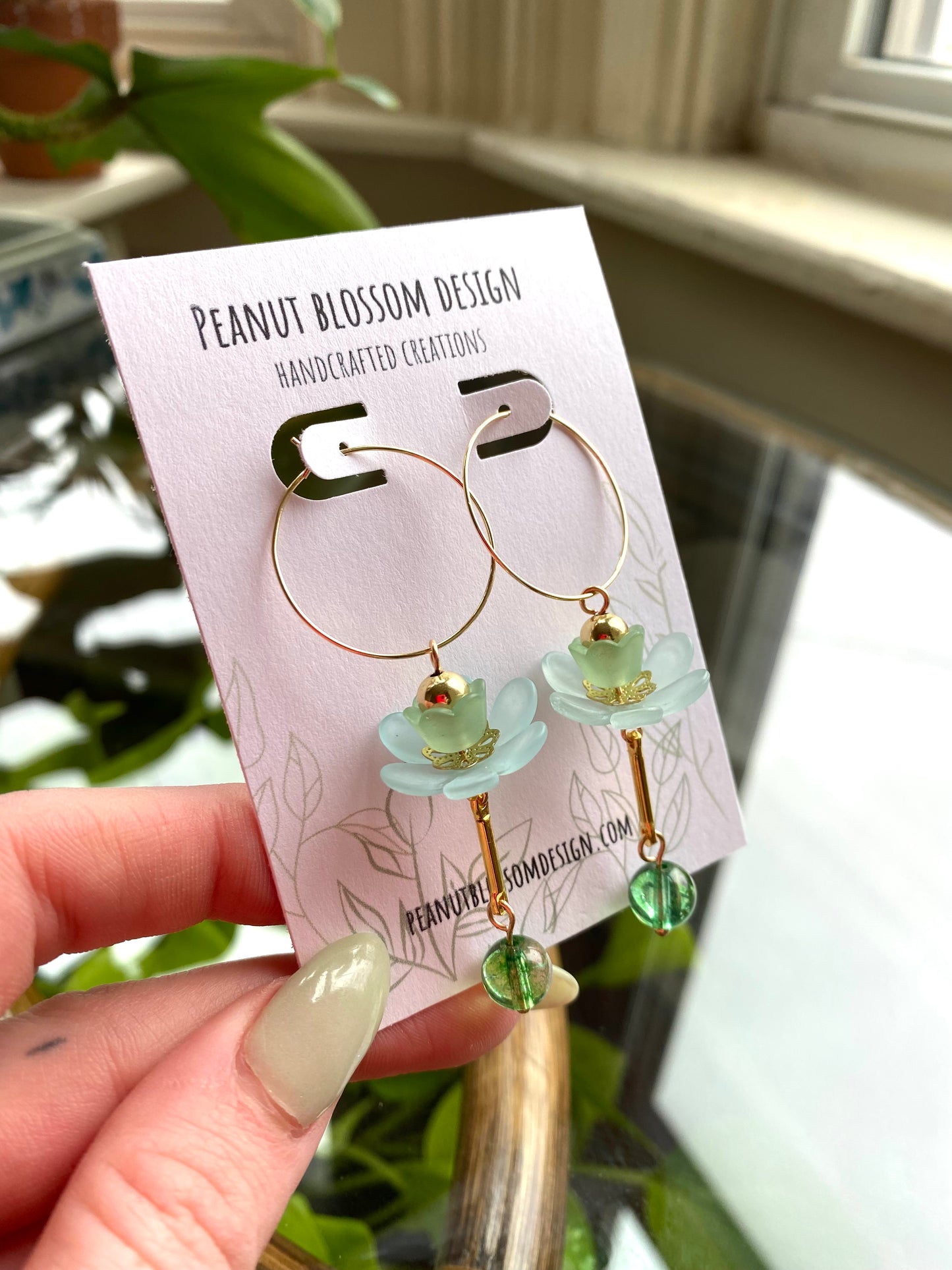 Lilly Pad Hoop Earrings (Two Variations)