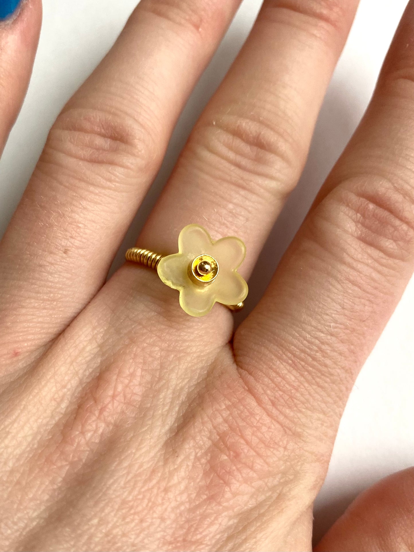 Pastel Flowers with Gold Accent Rings (Fidget Rings)