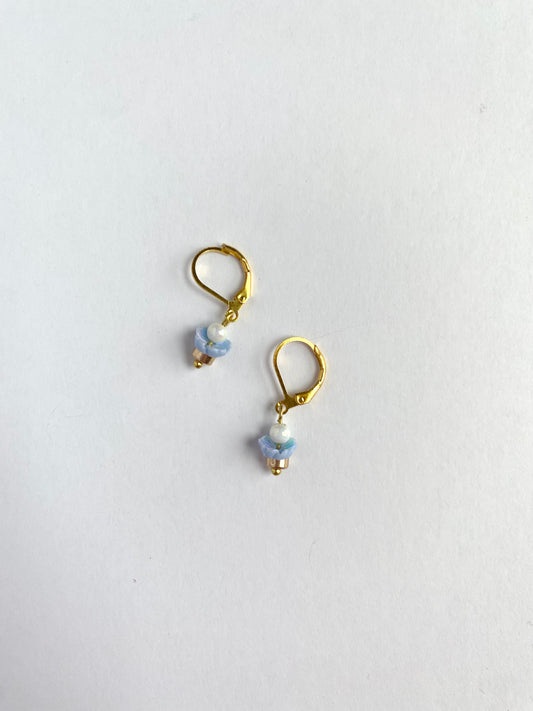 Tiny Baby Blue Earrings