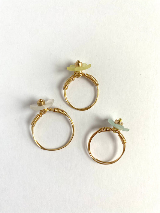 Pastel Flowers with Gold Accent Rings (Fidget Rings)