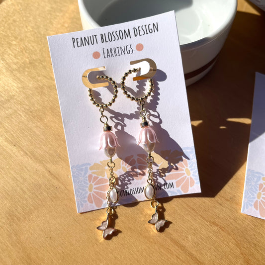Butterfly Fairy Earrings Pink