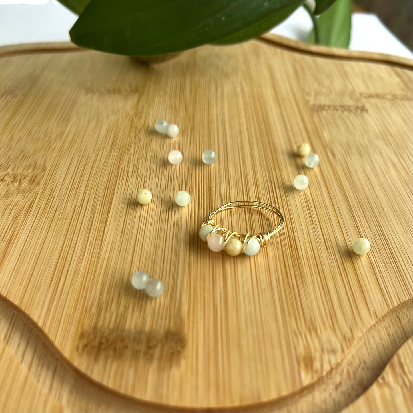Multi-Bead Wrapped Ring Pale Pastels