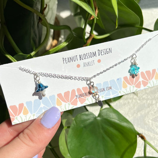 Baby Blue Silver Anklet