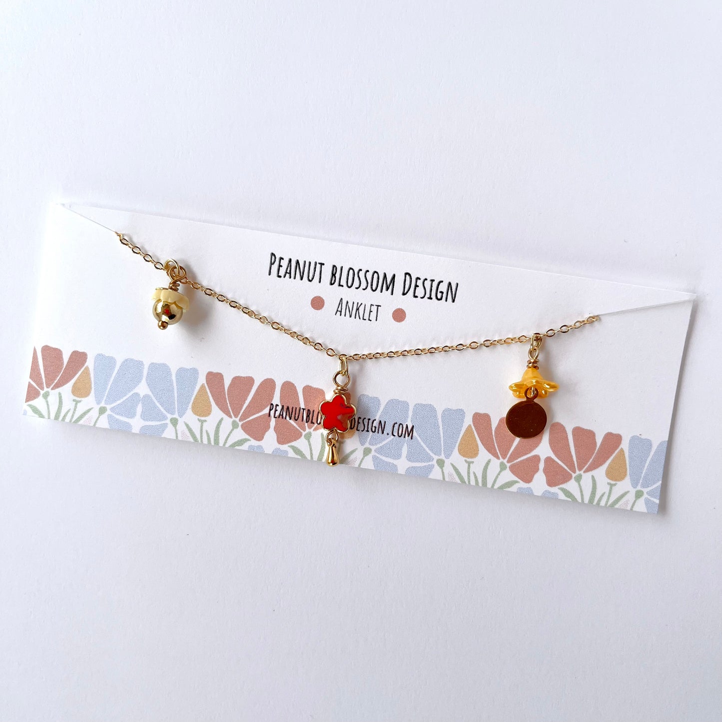 Yellow Flower Power Anklet