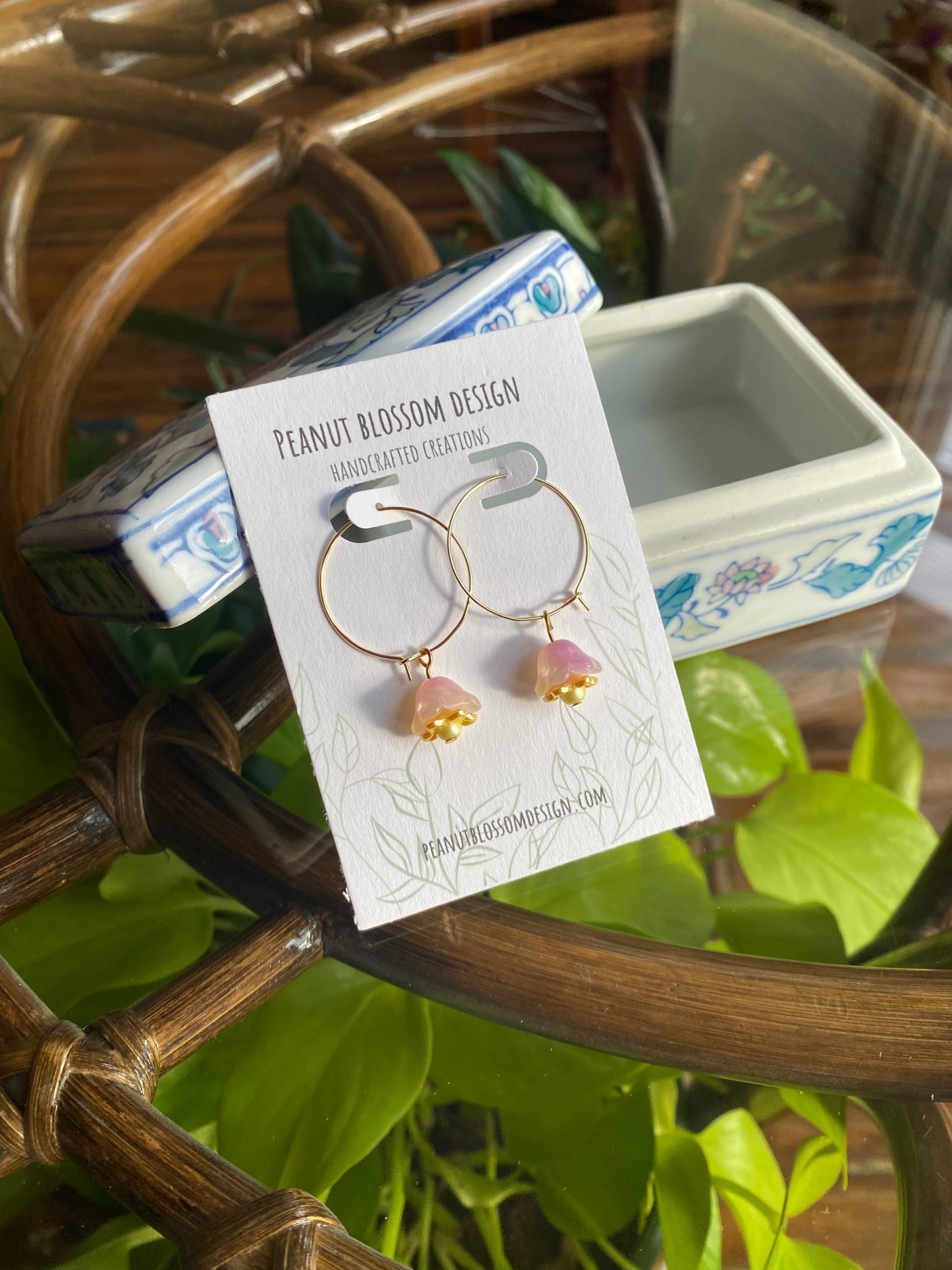 Multicolored Tiny Flower Hoop Earrings