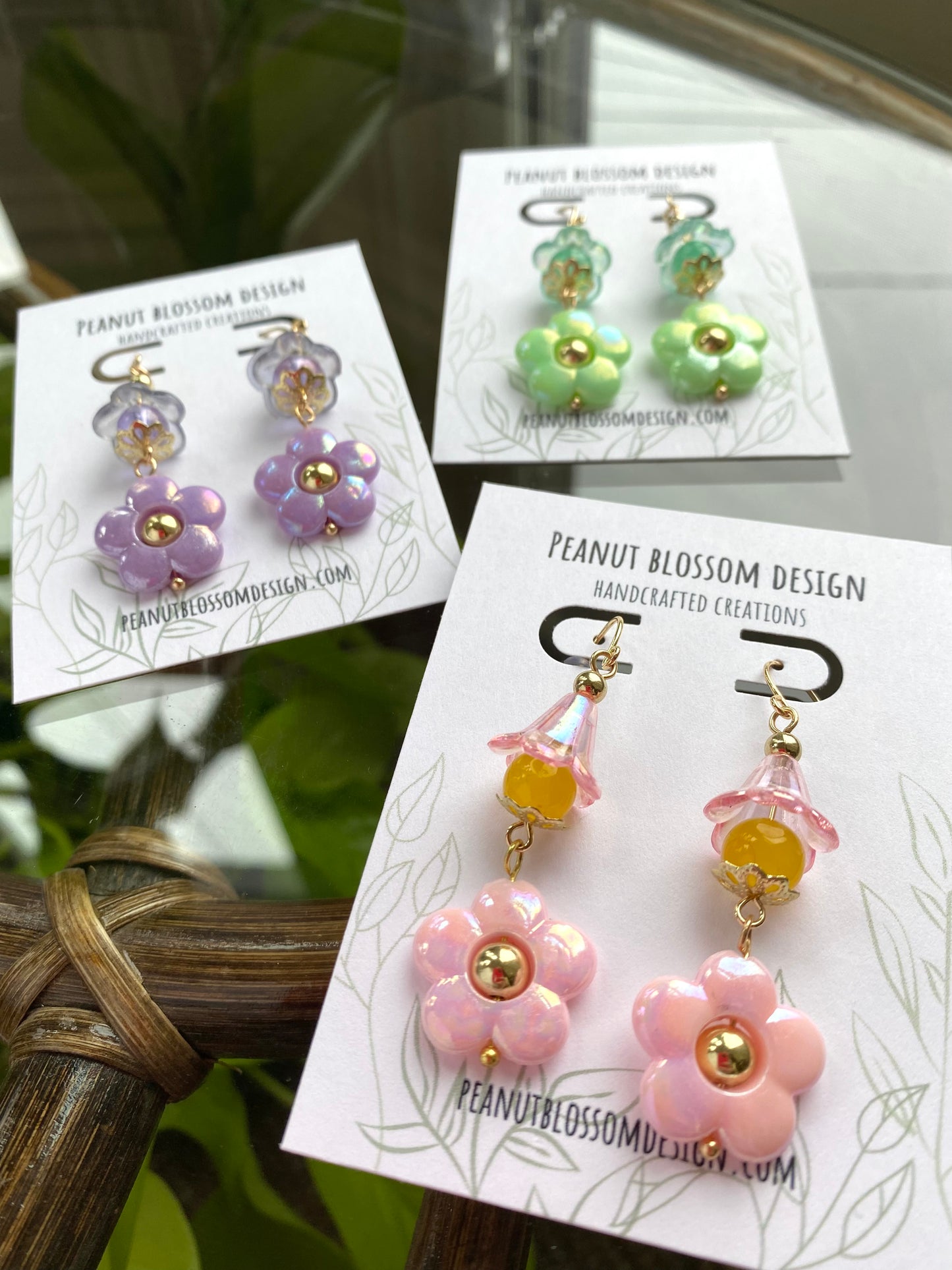 Dynamic Iridescent Flower Earrings