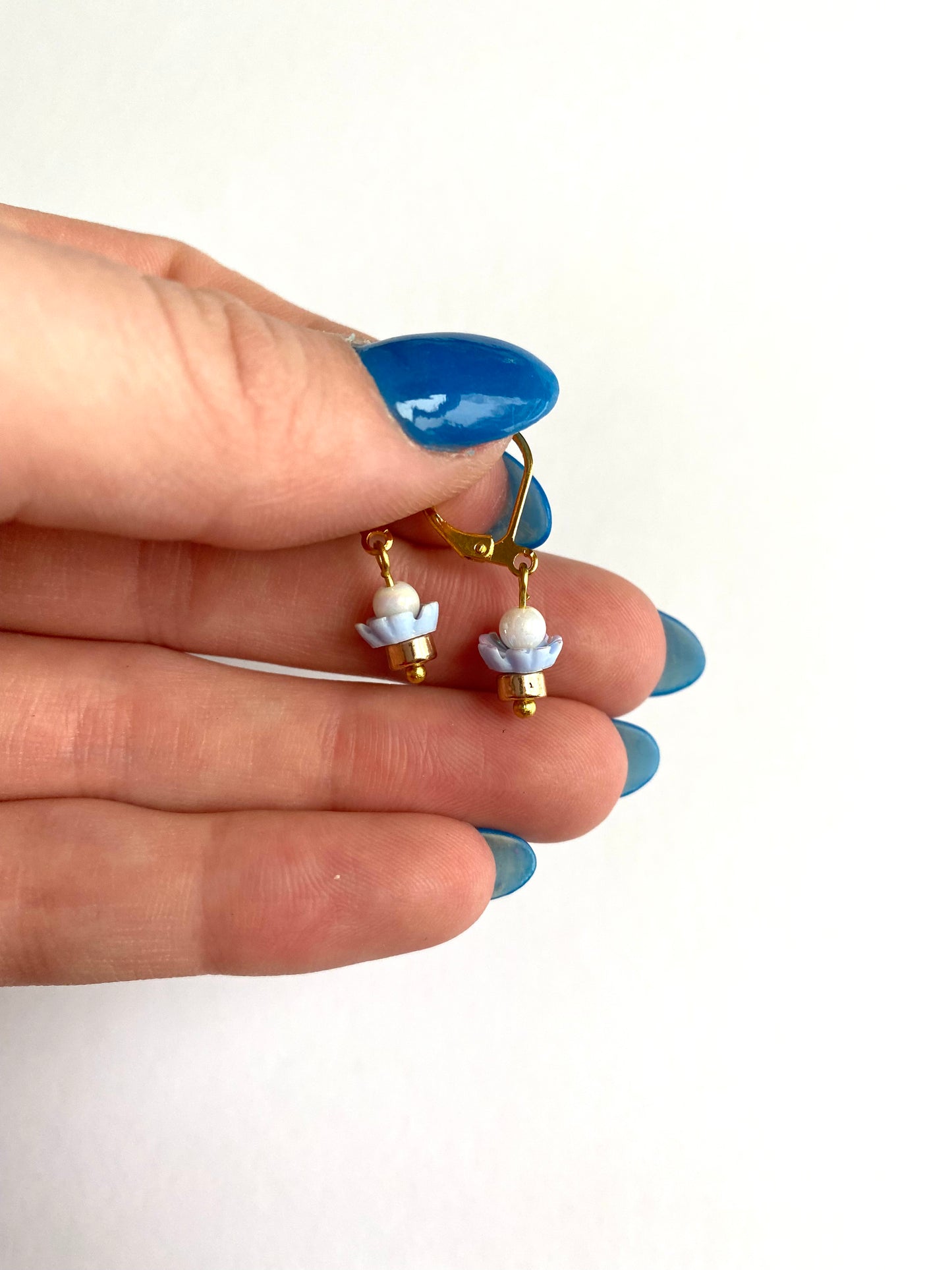 Tiny Baby Blue Earrings
