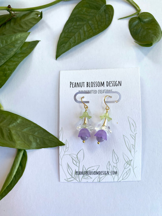 Lime and Lavender Fairy Earrings