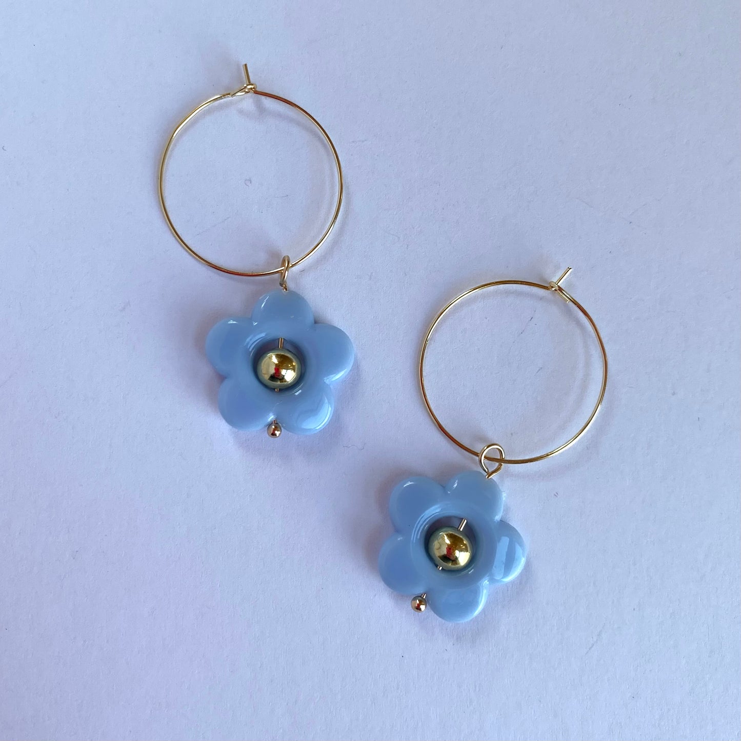 Primary Flower Hoops with Gold Center