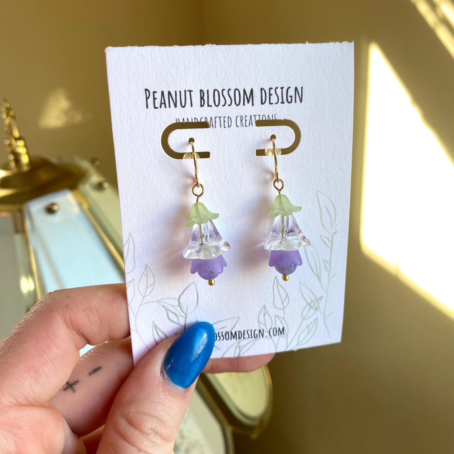 Lime and Lavender Fairy Earrings