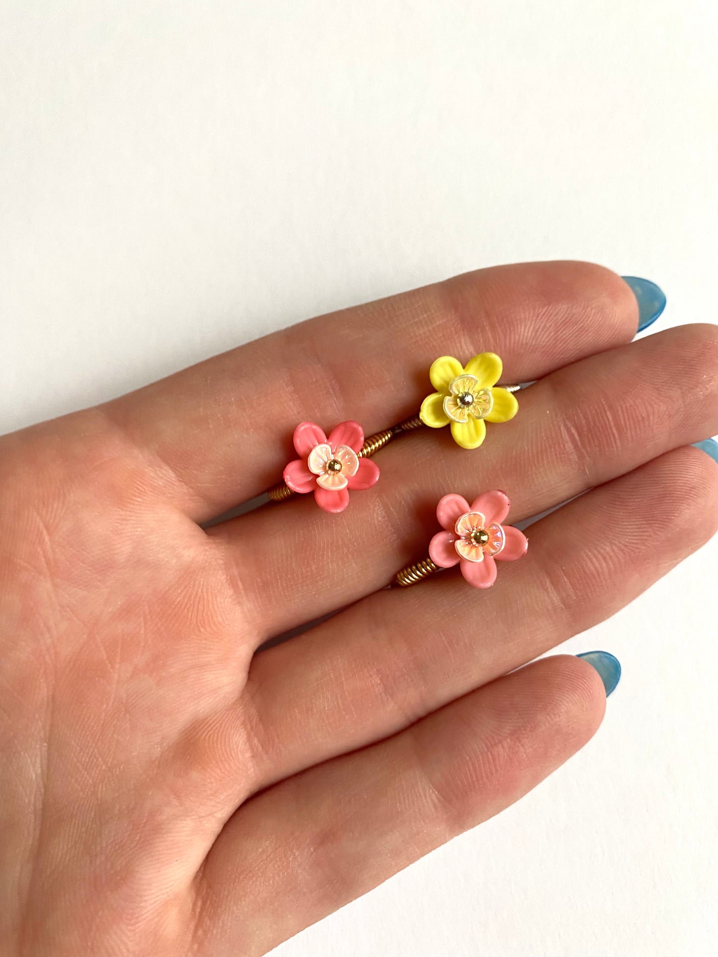 Layered Pastel Flower Rings (Fidget Rings)