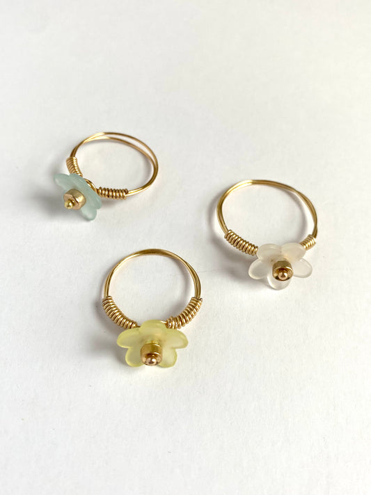 Pastel Flowers with Gold Accent Rings (Fidget Rings)