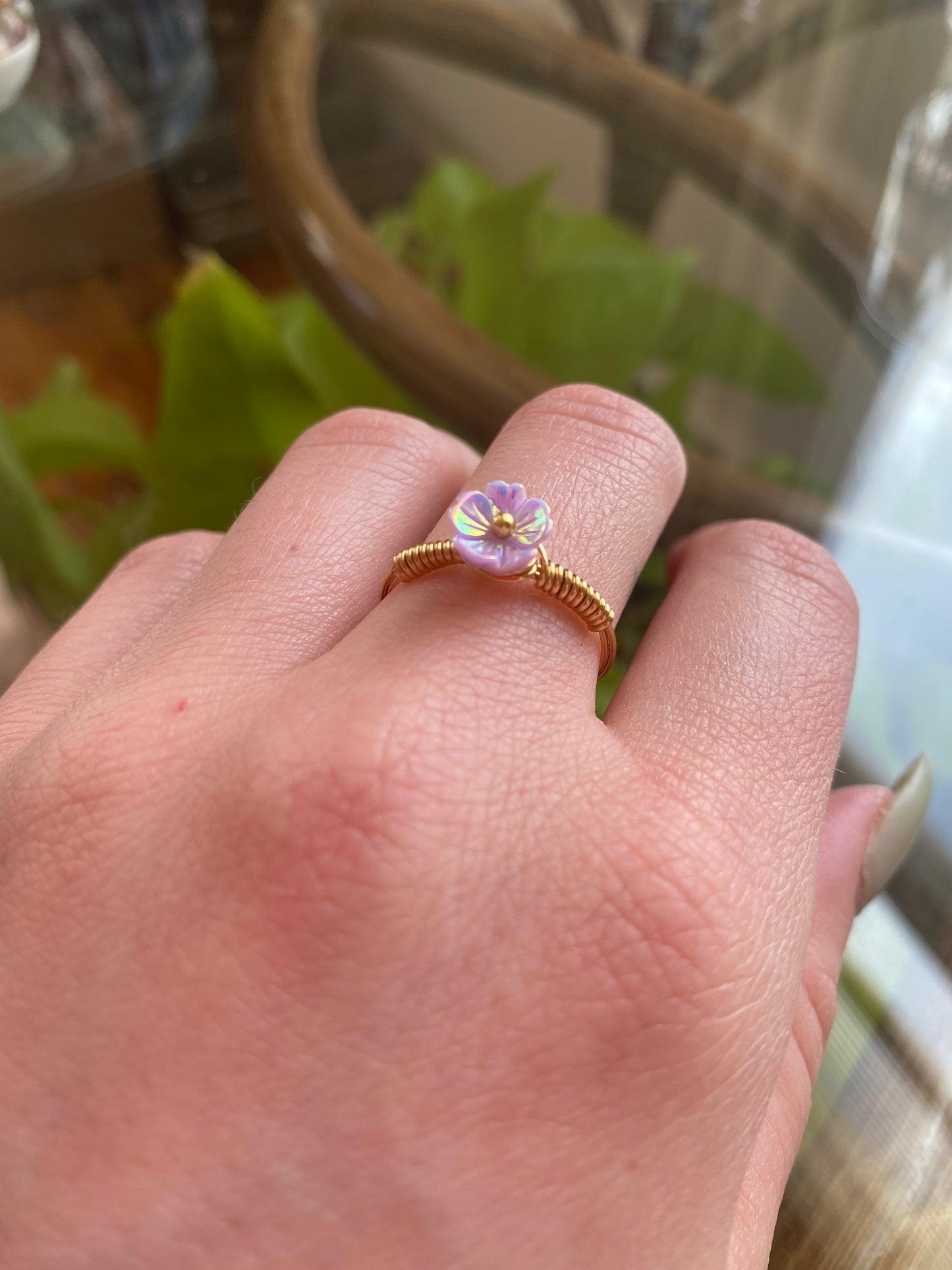 Tiny Pastel Flower Rings