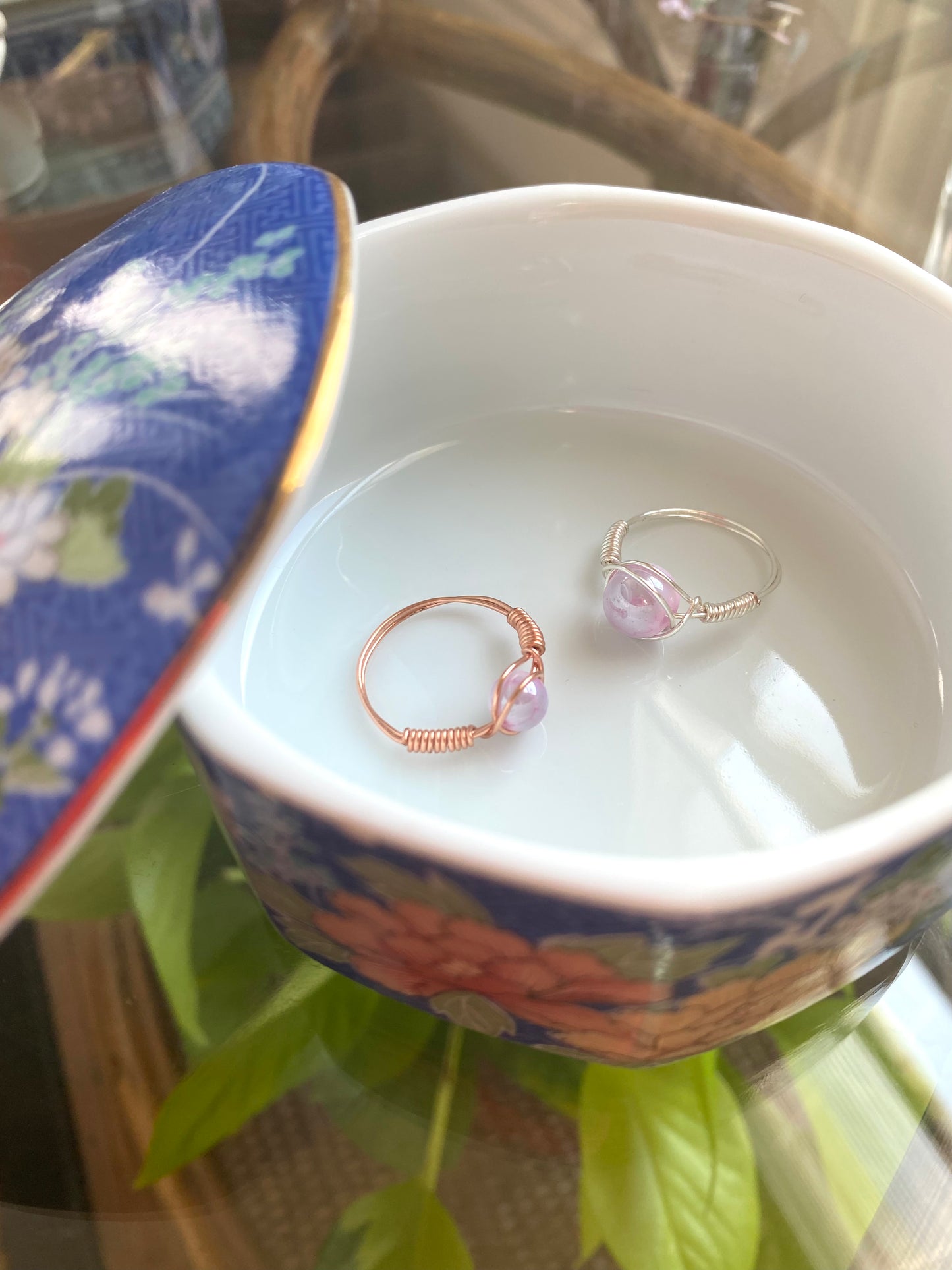 Purple and Pink Iridescent Rings