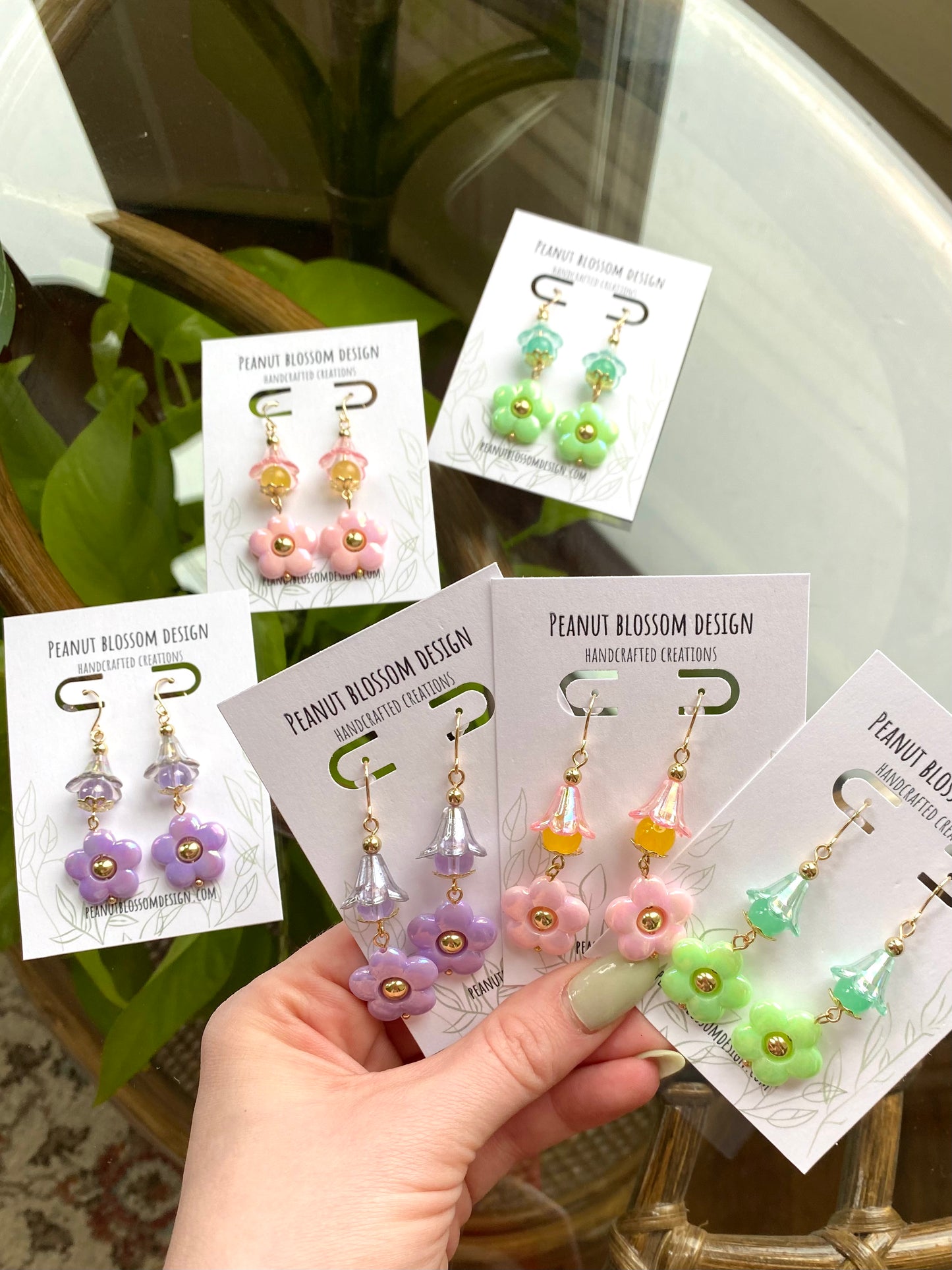 Dynamic Iridescent Flower Earrings