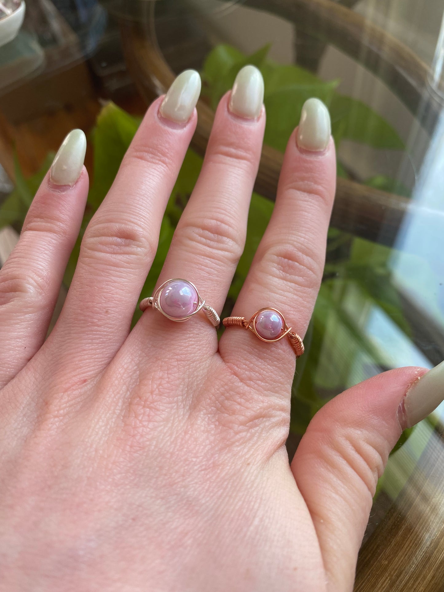 Purple and Pink Iridescent Rings