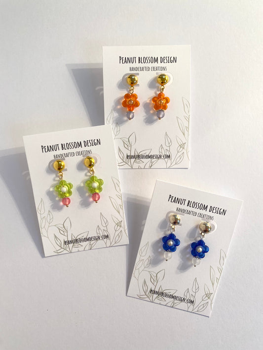 Small Funky Flower Earrings