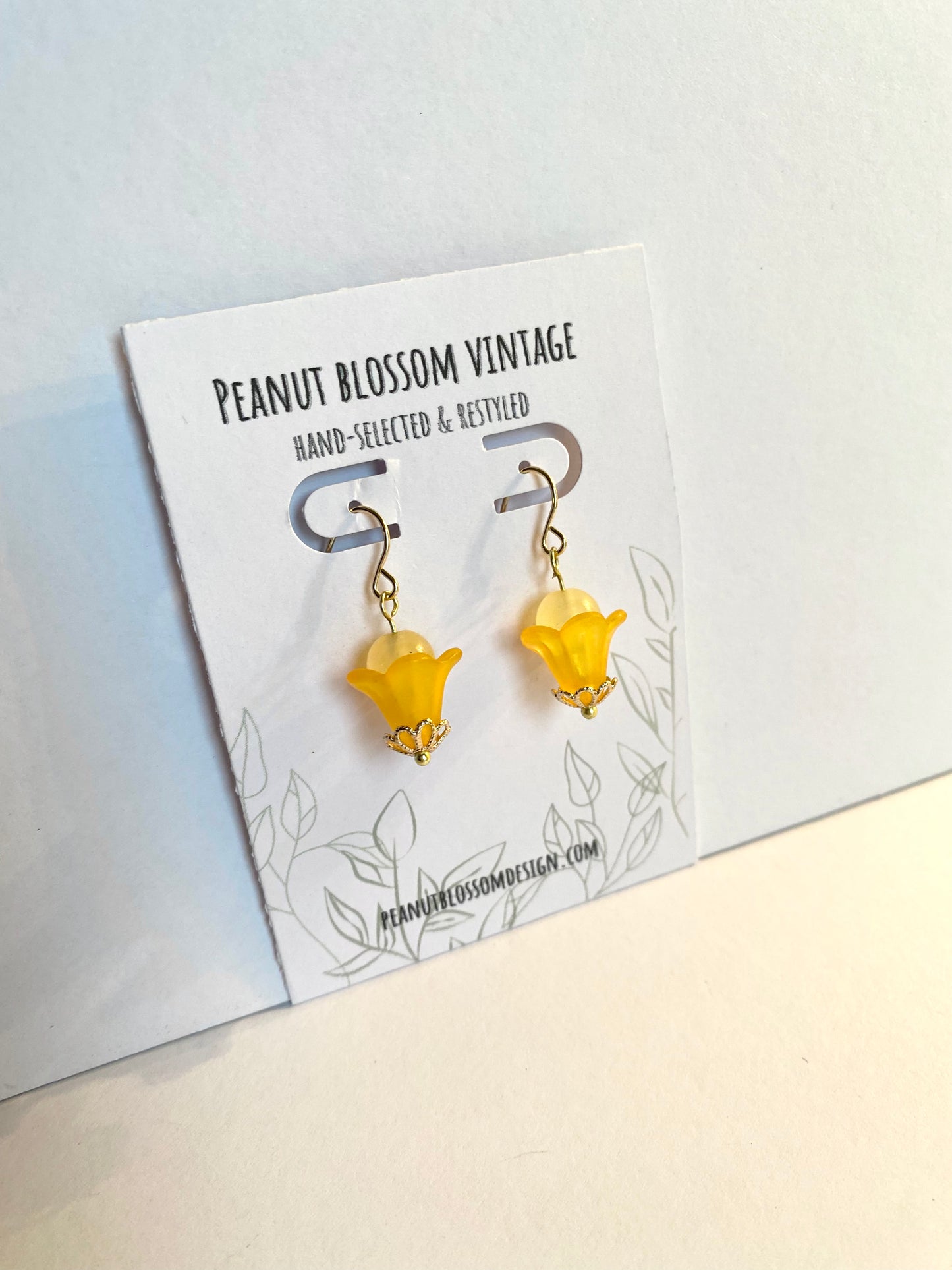 Yellow and Marigold Flower Earrings