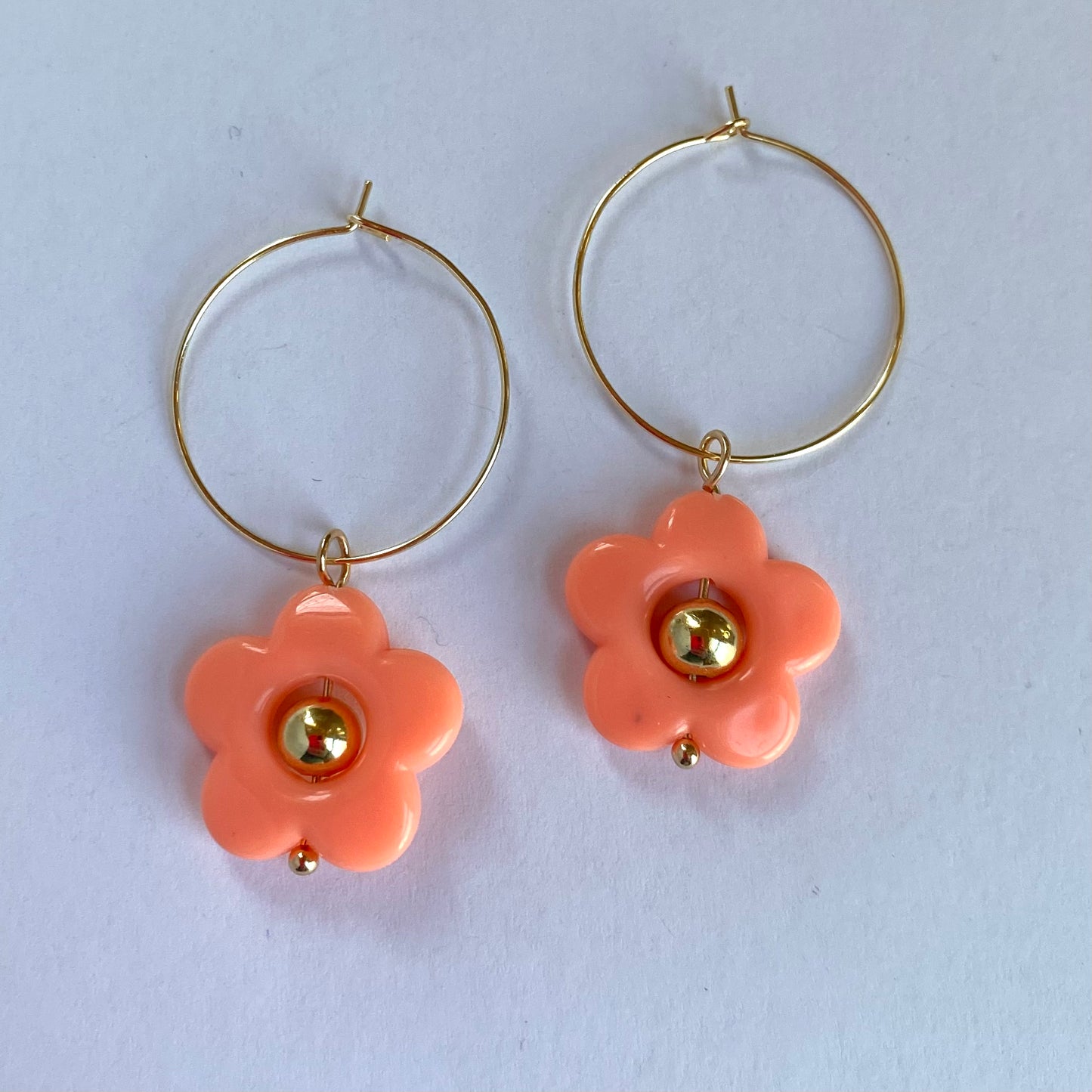 Primary Flower Hoops with Gold Center