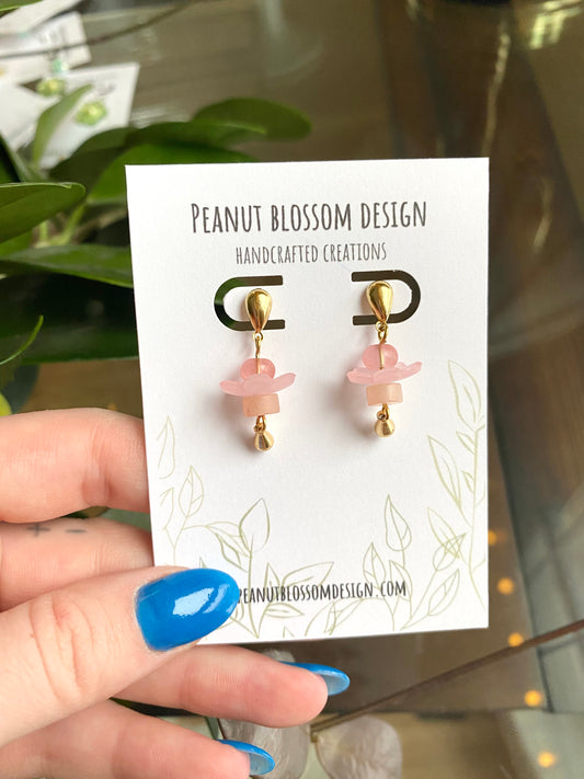 Unique Pink Droplet Earrings